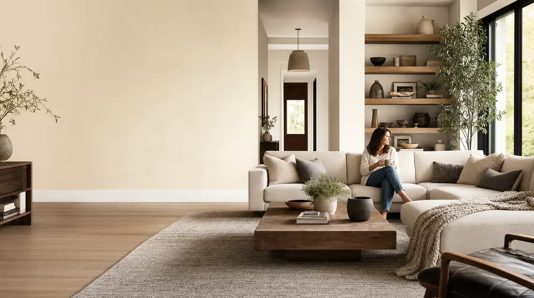 A bright, styled living room