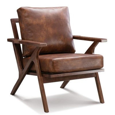 Salma 29.5" Solid Wood Frame Upholstered Mid Century Accent Chair