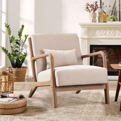 Hertford 26" Mid Century Upholstered Solid Wood Accent Chair