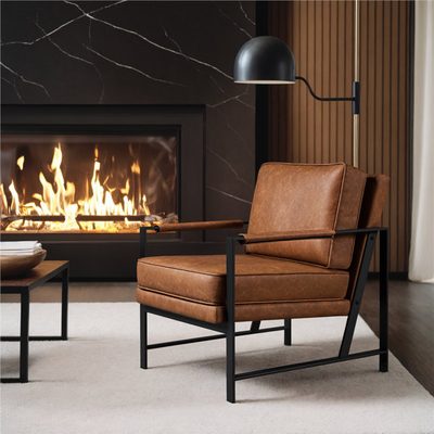 25.5" Upholstered Armchair with Removable Seat and Back Cushion