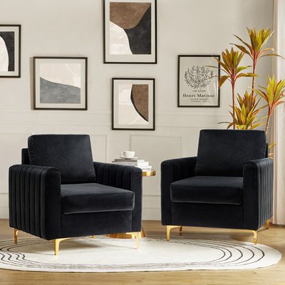 Gillette Upholstered Tufted Velvet Club Chair