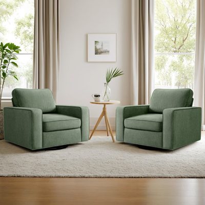 36.2" Wide Upholstered Swivel Accent Armchair