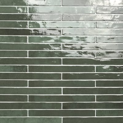 Westley 2" x 18" Glossy Porcelain Brick Look Tile