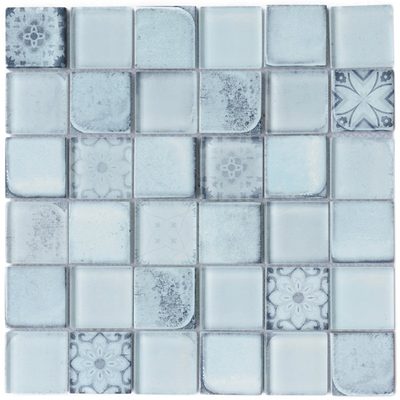 Classic Roman Glossy Glass Square Mosaic Tile