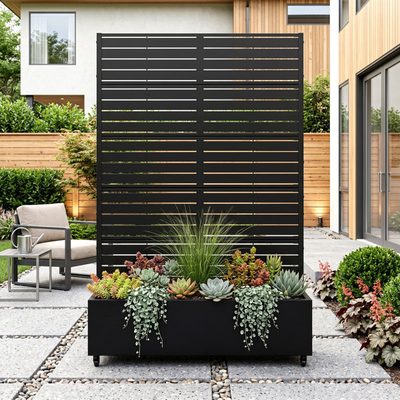Eulau Metal Planter Box with Wheels
