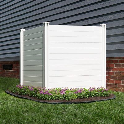 Enclo 4 ft. x 4 ft. No-Dig Premium White Vinyl Privacy Screen, 2 Panels