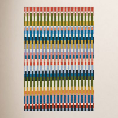 AllModern Icon Striped Indoor/Outdoor Multi Rug