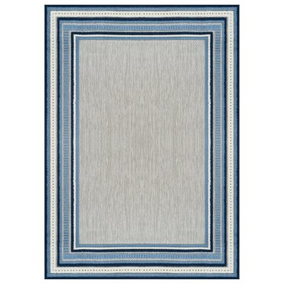 Coastal Border Ivory/Navy Indoor/Outdoor Rug