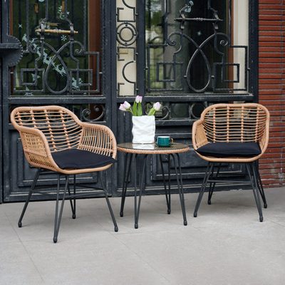 Virgie 2-Person Patio Conversation Set with Cushions
