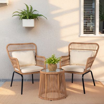 Dawna 2-Person Patio Conversation Set with Cushions