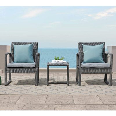 Ables Wicker 2-Person Patio Conversation Set