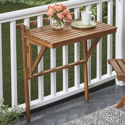Jceon Rectangular Acacia Folding Balcony Table