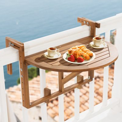 Sirvon Half-Round Balcony Folding Patio Table