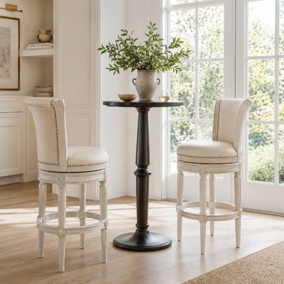 Maven Lane Pullman Stool with Fabric Upholstery