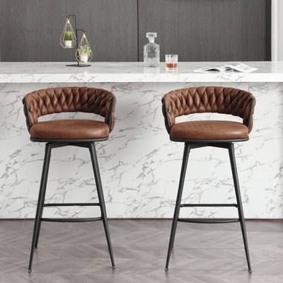 Kymberlynn Swivel Upholstered Low Back Bar and Counter Stool