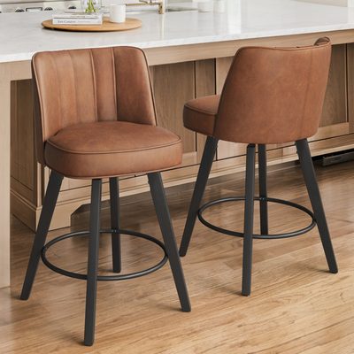 Norflett Solid Wood Swivel Counter Stool