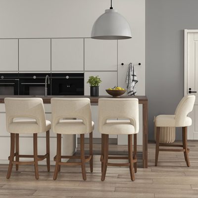 Solid Wood Upholstered Counter Stool