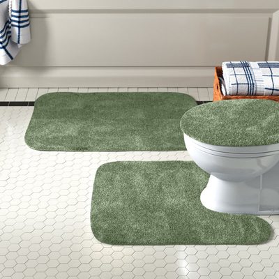 Mccluney 3-Piece Ultra Soft Bath Rug Set with Non-Slip Backing