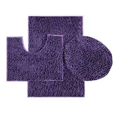 Budhu Mix Chenille 3-Piece Bath Rug Set