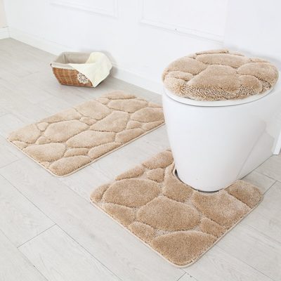 Hardcastle 3-Piece Bath Rug, Contour Mat and Lid Cover Set