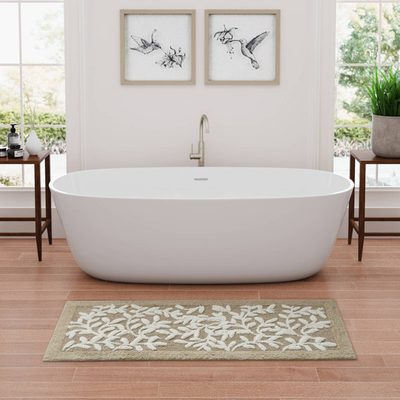 Madison Park Serene 100% Cotton Tufted Floral 24x60 Bath Rug