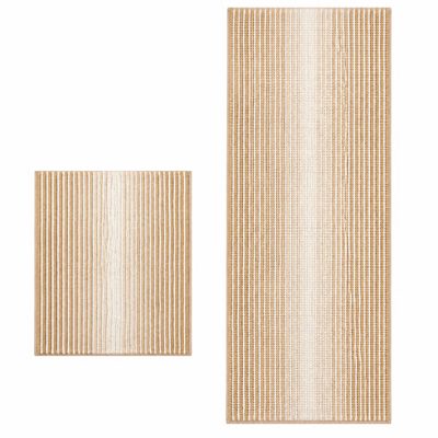 Boho Striped Chenille Bath Mat, Set of 2