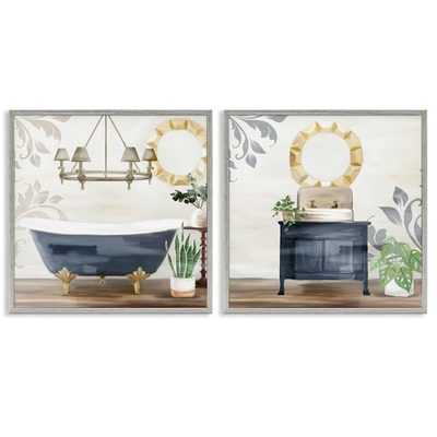 Stupell Chic Bathroom Interior 2-Piece Framed Art Set