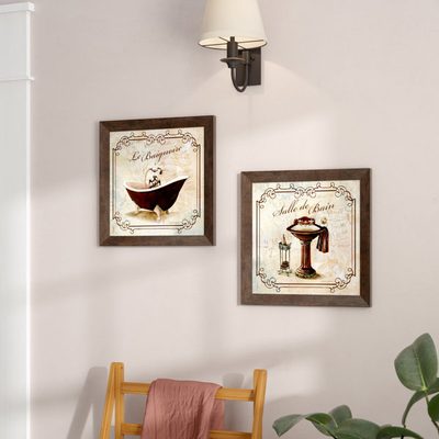 Classic Bathroom Prints by Gregory Gorham 2-Piece Canvas Set