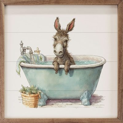 Donkey Green Tub White Print