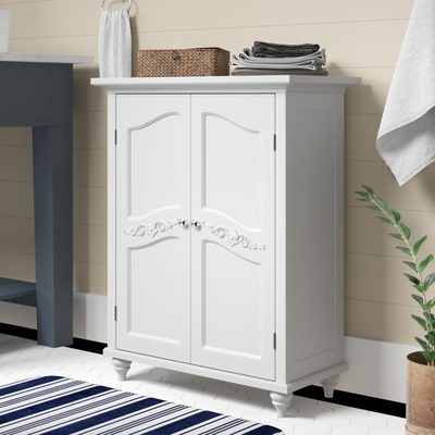 Cardonas Wooden Two-Door Floor Storage Cabinet