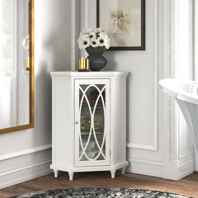 Noires Freestanding Corner Accent Floor Storage Cabinet