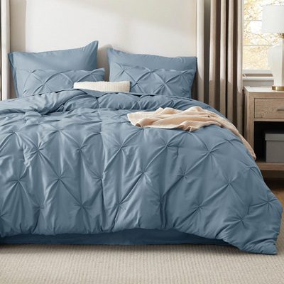 Bedsure Pintuck Pinch Pleat Bed-in-a-Bag, 5 or 7 Piece