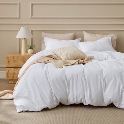 Bedsure 100% Washed Cotton Duvet Cover Set