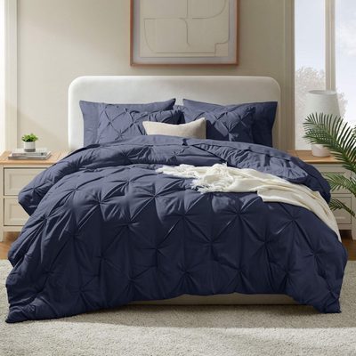 Nestl Bed-in-a-Bag Pleated Comforter Set with Sheets