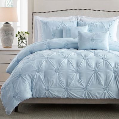 Swift Home Floral Pintuck 3-Piece Comforter Set
