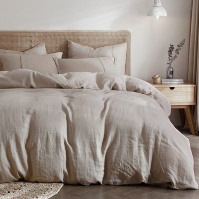 Hyprest 100% French Linen Duvet Cover and Sham Set