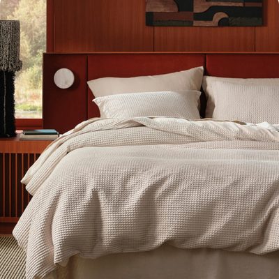 Bedsure 100% Cotton Waffle Weave Plaid Duvet Cover