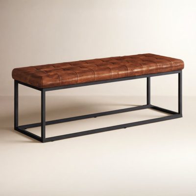 Pearson Tufted Genuine Leather Bench