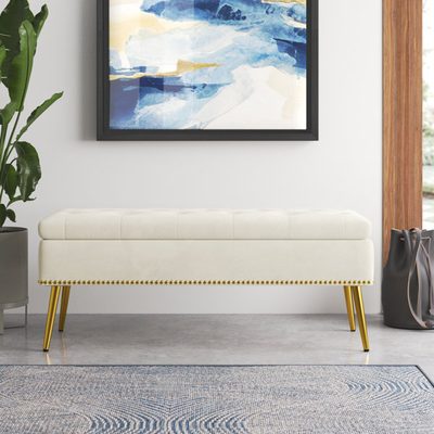 Kajana 45.5" Velvet Flip-Top Storage Bench