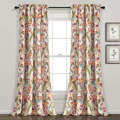 Lush Decor Dolores Floral Room Darkening Curtain Pair