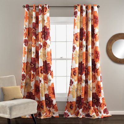 Lush Decor Leah Floral Room Darkening Curtain Pair