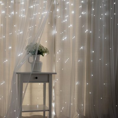 Jenifer Tulle Overlay Star Cutout Room-Darkening Curtain Panels