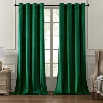 Deavion Velvet Grommet Room Darkening Curtain Panels