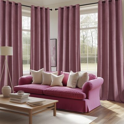 Velvet Solid Grommet Room Darkening Curtain Panels, Set of 4