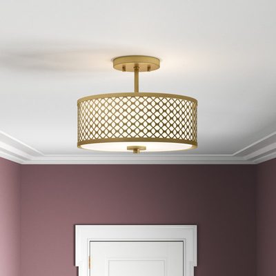 Breanna 2-Light Drum Semi-Flush Mount