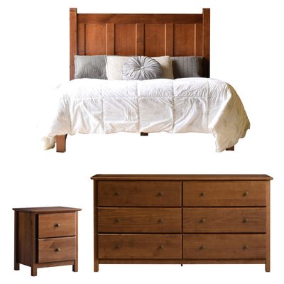 Grain Wood Shaker Solid Wood 3-Piece Bedroom Set