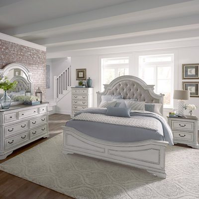 Colchester Upholstered Bed, Dresser, Mirror, Chest and Nightstand Set