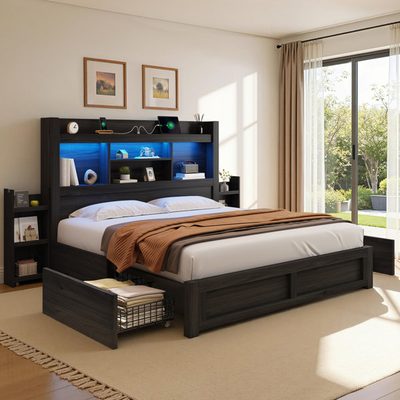 Sherell Bed Frame with 4 Storage Drawers