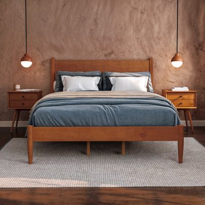 Ashlie Wood Platform Bed
