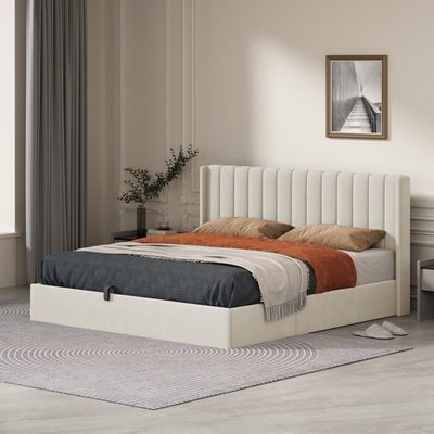 Daizia Lift-Up Storage Platform Bed with Wingback Headboard